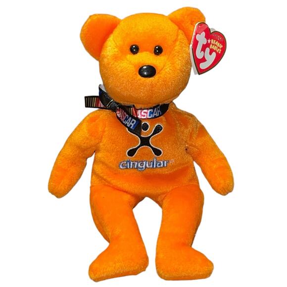 Ty Beanie Babies Plush Jeff Burton NASCAR 31 Cingular Stuffed Animal 9” Race NEW - Picture 12 of 13